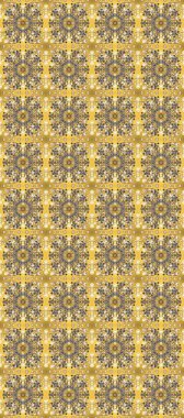 Geleneksel raster ve altın desen. Damask pürüzsüz süsü. Klasik oryantal desen sarı, bej ve kahverengi renkler üzerine.
