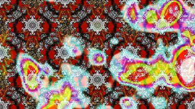 Raster illüstrasyonu. Düz Çiçek Elementleri Tasarımı. Gri, nötr ve kırmızı renkte çiçekler. Çiçekli çiçek deseni, suluboya. Renkli Bahar Teması çizim şablonu.