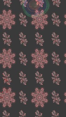 Düz Çiçek Elementleri Tasarımı. Gri ve pembe renkli çiçekler. Raster illüstrasyonundaki çiçek desenli çizim. Renkli Bahar Teması çizim şablonu.