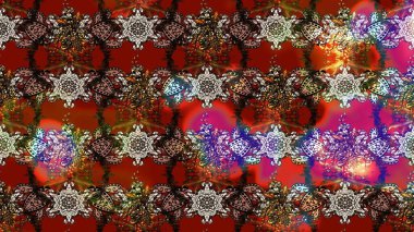 Raster illüstrasyonu. Taslak dekoratif arka plan, çiçek mandala. Kahverengi ve kırmızı renklerde. Çiçek..