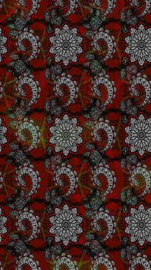 Gri ve siyah renkli çiçekler. Raster illüstrasyonundaki çiçek desenli çizim. Renkli Bahar Teması eskiz kalıbı. Düz Çiçek Elementleri Tasarımı.