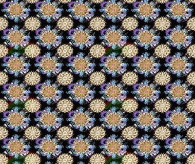 Raster illüstrasyonunda kusursuz çiçek deseni. Suluboya tarzında siyah ve nötr renkler üzerine çiçekler.