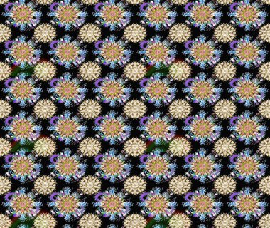 Raster illüstrasyonunda kusursuz çiçek deseni. Suluboya tarzında siyah ve nötr renkler üzerine çiçekler.