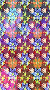 Modaya uygun kumaş deseni. Raster illüstrasyonu. Küçük çiçekteki sevimli çiçek deseni. Tony 'nin kumaş desenini çiz.