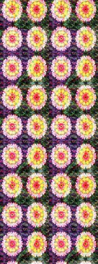 Kabile sanatı boho baskısı, klasik çiçek arkaplanı. Arkaplan dokusu, duvar kâğıdı, çiçek teması tarafsız ve sarı renklerde. Soyut etnik raster çizim kalıbı.