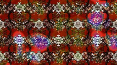 Çiçekli karalama şeklinde Raster çiçek deseni. Nazik, narin çiçek arkaplanı. Kahverengi ve kırmızı renkte çiçekler.