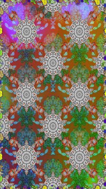 Raster frourish doku. Yumuşak döşeme. Yumuşak pamuklu tasarım. Kaydırma, tekstil, duvar kağıdı için sorunsuz çiçek background. Vintage çiçekli desen.