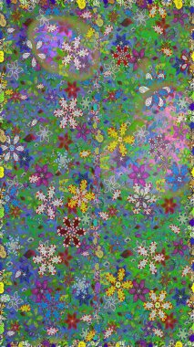 Raster illüstrasyonu. Çiçek deseni. Çiçeksiz arka plan. Şatafatlı bahar bahçesi dokusu.