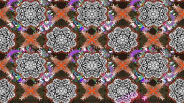 3D çiçekler, eskiz. Raster illüstrasyonu. Gri ve kahverengi renklerde.