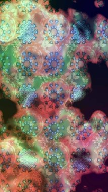 Çiçek ve yapraklı karalama şeklinde Raster çiçek deseni. Raster illüstrasyonu. Tarafsız renklerde bahar çiçekleri..