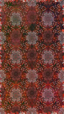 Çiçek kompozisyonu, el boyası, hassas şablon. Üst manzara, yumuşak stil. Sevgililer günü ve tebrik kartı konsepti için şık bir davetiye. Kahverengi ve gri renkte manzaralı çiçek deseni.