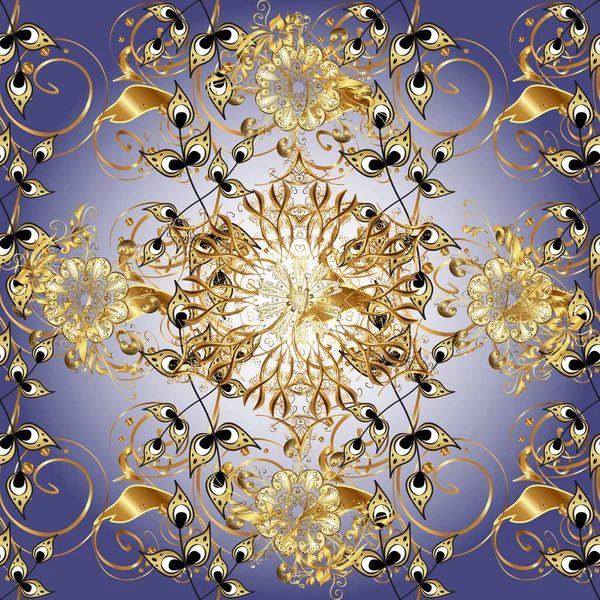 Süslü dekorasyon. Damask altın soyut çiçek mor ve nötr renklerde pürüzsüz desen.