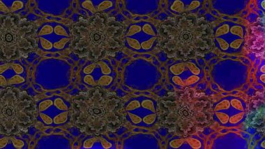 Renkli unsurlarla hareketli arka plan görüntüleri. Çiçekler. Eski model. Bayrak tarzı. Video kaydı. Şablon. Döngü. Kusursuz..