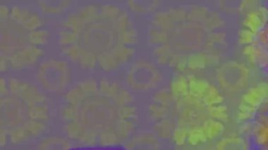 Renkli unsurlarla hareketli arka plan görüntüleri. Çiçekler. Eski model. Bayrak tarzı. Video kaydı. Şablon. Döngü. Kusursuz..