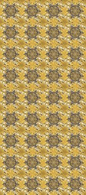 Sarı, bej ve kahverengi renklerde, altın çiçekli altın desenler. Altın rengi, kusursuz çizim. Raster geometrik arka plan. Senin tasarımın için, duvar kağıdı..