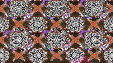 3D çiçekler, eskiz. Raster illüstrasyonu. Gri ve kahverengi renklerde.