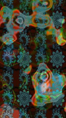 Karşılama ya da düğün geçmişi olarak kullanılabilir. Paket kağıdı için en iyisi. Kahverengi ve mavi lale çiçekli Raster eskiz deseni. Doğal kozmetik ürünleri, parfüm, çiçekçi dükkanı için bahar ihalesi tasarımı.