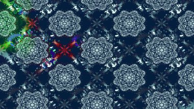 Çiçek ve yapraklı çiçek deseni. Küçük çiçekli şirin bir desen. Raster illüstrasyonu.