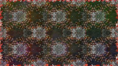 Çiçeksiz arka plan. Raster illüstrasyonu. Şatafatlı bahar bahçesi dokusu. Çiçek deseni.