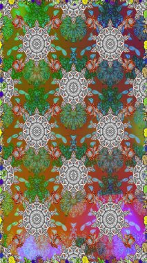 Yumuşak pamuk tasarımı. Sarma, tekstil ve duvar kâğıdı için kusursuz çiçek arkaplanı. Klasik çiçek desenli. Yumuşak fayans. Raster taze dokusu.