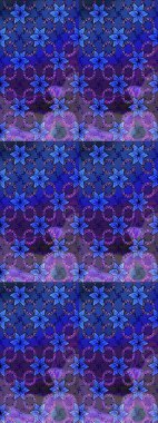 Yumuşak, mavi renkte yaz çiçekleri. Çiçekli karalama şeklinde Raster çiçek deseni. Raster illüstrasyonu.