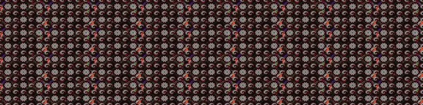 Eskiz geçmişi. Raster illüstrasyonu. Renkli desenli eskiz deseni, siyah ve kahverengi çiçekler ve dekoratif elementler. Kumaş, tekstil, duvar kağıdı baskısı için. Antika retro tarzı.