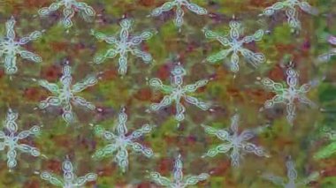 Renkli unsurlarla hareketli arka plan görüntüleri. Çiçekler. Eski model. Bayrak tarzı. Video kaydı. Şablon. Döngü. Kusursuz..