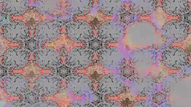 Renkli unsurlarla hareketli arka plan görüntüleri. Çiçekler. Eski model. Bayrak tarzı. Video kaydı. Şablon. Döngü. Kusursuz..