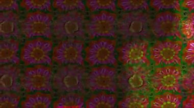 Renkli unsurlarla hareketli arka plan görüntüleri. Çiçekler. Eski model. Bayrak tarzı. Video kaydı. Şablon. Döngü. Kusursuz..