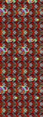 Üzerinde gelincikler ve vadi zambakları olan renkli çiçek desenli nakış deseni. Tekstil tasarımı için gri ve kırmızı renkli geleneksel halk çiçekleri buketi.