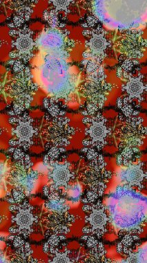 Güzel karalamalı çiçek desenli çizim. Güzel kumaş deseni. Raster illüstrasyonu. Küçük çiçekte sevimli çiçek deseni var..