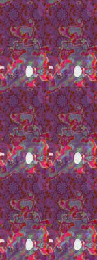 Raster illüstrasyonu. Mor ve kahverengi renkte çiçekler. Çiçek desenli eskiz, vuruşlar, sıçramalar, yaz çiçekleri..