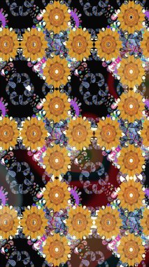 Güzel kumaş deseni. Küçük çiçekteki sevimli çiçek deseni. Raster illüstrasyonu. Güzel karalamalı çiçek deseni çiz..