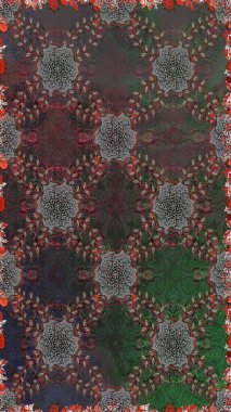 Sabıka fotoğraflarında, bebek kıyafetlerinde, duvar kâğıtlarında, paket kutularında falan kullanılabilir. Zarif, parlak ve pürüzsüz gri ve kahverengi çiçek desenli tasarım.