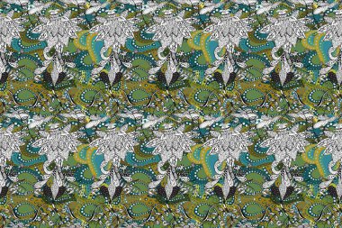 Çiçekli karalama şeklinde Raster çiçek deseni. Hoş renklerde çiçekler. Nazik, narin çiçek arkaplanı.