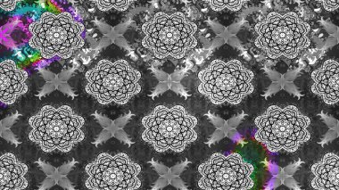 Çiçekli karalama şeklinde Raster çiçek deseni. Yumuşak, bahar çiçekli arka plan. Gri ve beyaz renkte çiçekler.