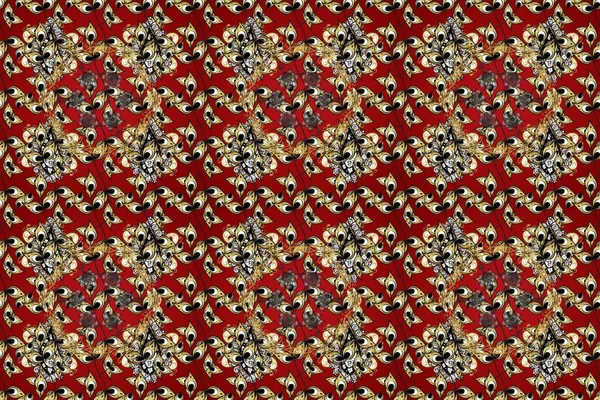 El yapımı dekoratif çerçeve, albüm kapağı, tebrik kartı, klasik Art deco tarzı. Kırmızı, kahverengi ve nötr renklerde altın karalama fantezi yaprakları ve çiçek Raster soyut çelenk.