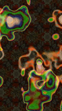 Raster illüstrasyonu. Yaprak ve çiçeklerin suluboya resimleri, kahverengi ve gri renkler üzerine çizimler. Nazikçe, bahar çiçekleri kahverengi ve gri renklerde.