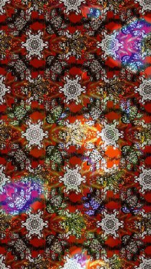 Sevimli çiçek raster deseni. Renkli Bahar Teması eskiz kalıbı. Düz Çiçek Elementleri Tasarımı. Kahverengi ve kırmızı renkte çiçekler.