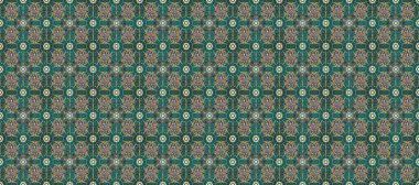 Altın desenli mavi, yeşil ve gri renklerde altın elementler. Raster altın tekstil baskısı. İslam tasarımı. Çiçek kiremitleri. Kusursuz desenli oryantal süs.