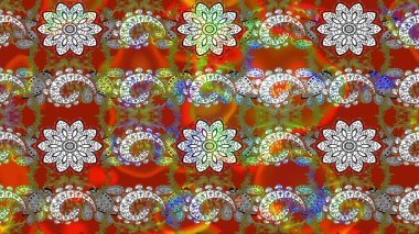 Çiçek deseni. Raster illüstrasyonu. Şatafatlı bahar bahçesi dokusu. Çiçek çizimi arkaplanı.