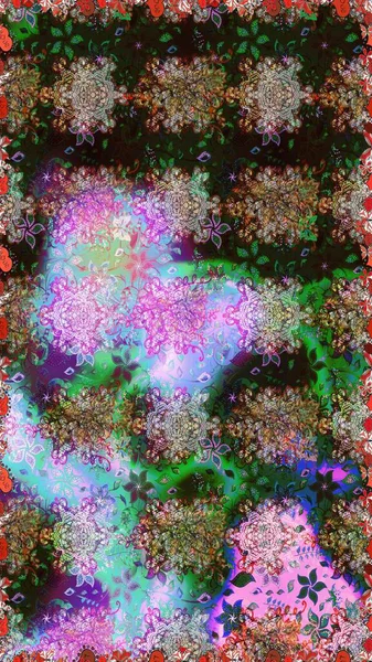 Raster illüstrasyonu. Raster deseni. Küçük çiçekteki sevimli çiçek deseni. Gri ve kahverengi renkte yaz çiçekleri.