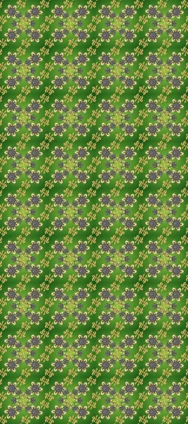 Klasik raster şablonu. Yeşil, gri, nötr ve altın desenli. Tekrarlayan ögelerle kusursuz soyut arkaplan.