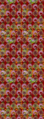 Kırmızı ve kahverengi lale çiçekli Raster eskiz deseni. Karşılama ya da düğün geçmişi olarak kullanılabilir. Paket kağıdı için en iyisi. Doğal kozmetik ürünleri, parfüm, çiçekçi dükkanı için bahar ihalesi tasarımı.