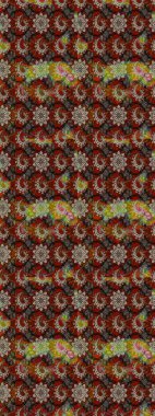 Raster illüstrasyonundaki çiçek desenli çizim. Renkli Yaz Temalı eskiz kalıbı. Kahverengi ve kırmızı renkte çiçekler. Düz Çiçek Elementleri Tasarımı.