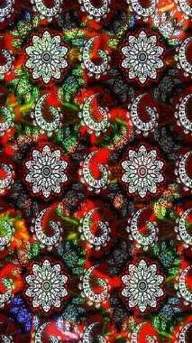 Siyah ve kırmızı renkte çiçekler. Düz Çiçek Elementleri Tasarımı. Raster illüstrasyonundaki çiçek desenli çizim. Renkli Bahar Teması çizim şablonu.