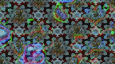 Renkli Bahar Teması eskiz kalıbı. Mavi renkli çiçekler. Raster illüstrasyonundaki çiçek desenli çizim. Düz Çiçek Elementleri Tasarımı.