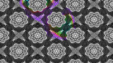 Renkli Yaz Temalı eskiz kalıbı. Gri ve siyah renkli çiçekler. Düz Çiçek Elementleri Tasarımı. Raster illüstrasyonunda çiçek deseni çizimi.