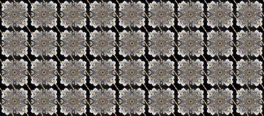 Raster oryantal süs. Kusursuz altın desen. Altın desenli kahverengi, siyah ve gri altın elementlerle.