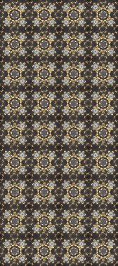 Raster geometrik arka plan. Altın rengi, kusursuz çizim. Gri, kahverengi ve bej renklerde, altın çiçekli altın desenler. Senin tasarımın için, duvar kağıdı..